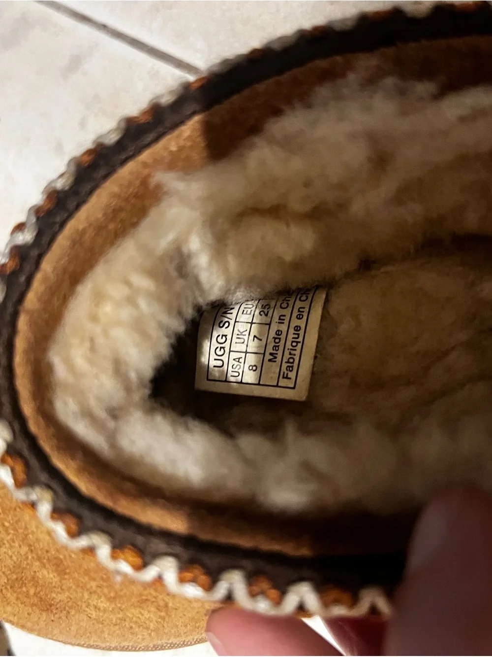 UGG Chestnut Suede Slip-On Clog with Shearling Trim